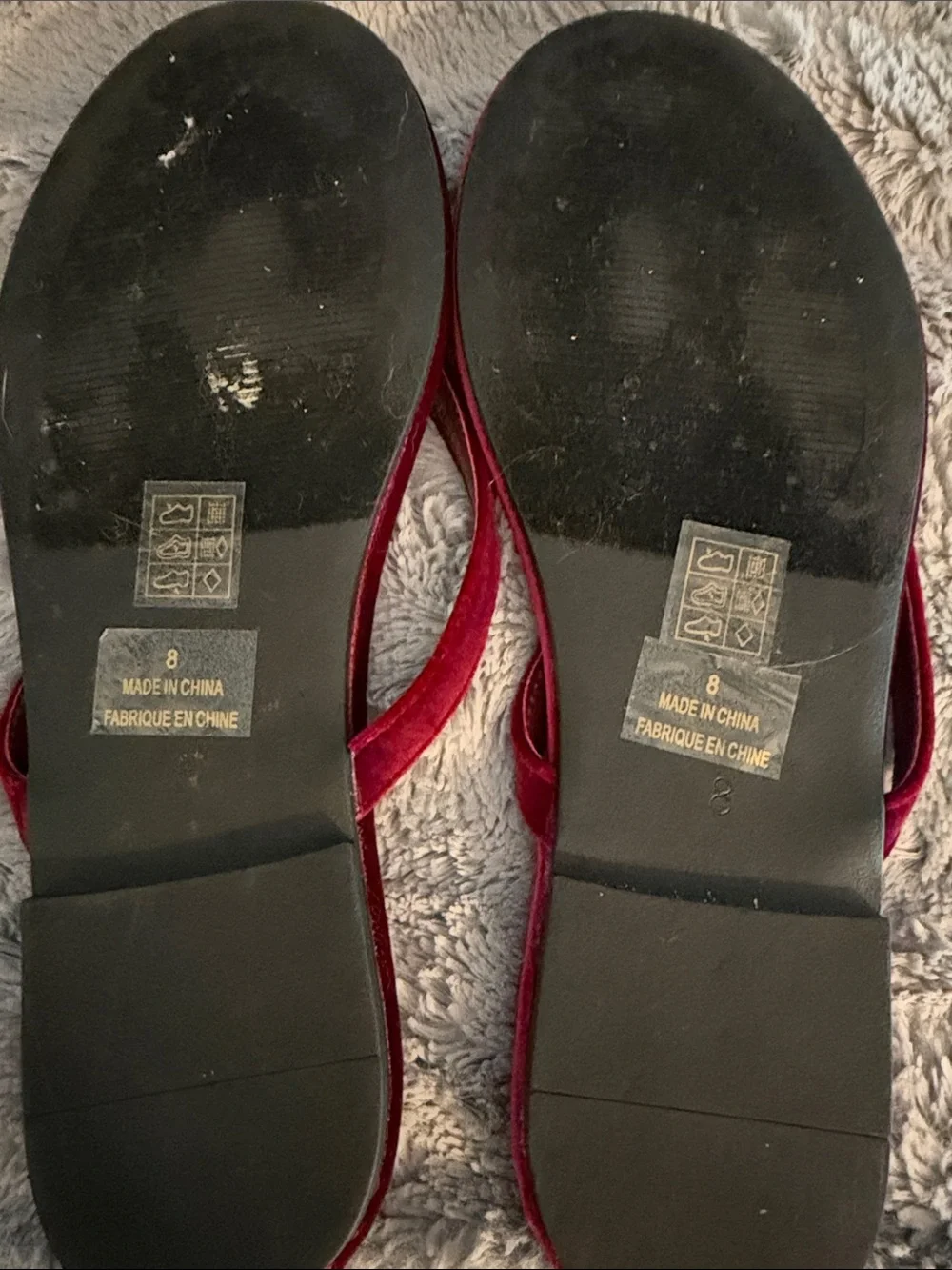Jeffrey Campbell Burgundy Velvet Flip Flop Sandals - Picture 2 of 4